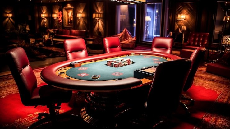 Ilustrasi pemain casino digital dengan latar belakang grafik data dan keamanan nyata